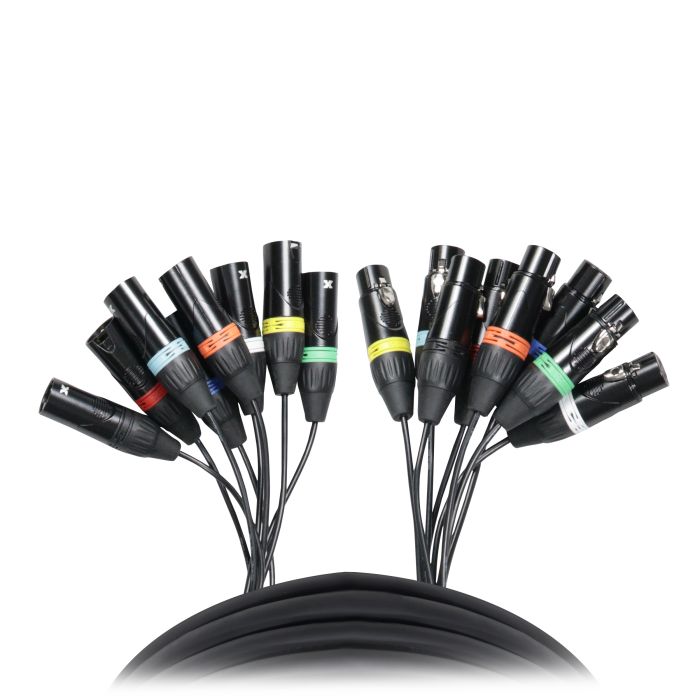 Prox PRXC8XLR10X50 50PCS 8 Ft. 8-Channel XLR3-F to XLR3-M Balanced Snake Cable