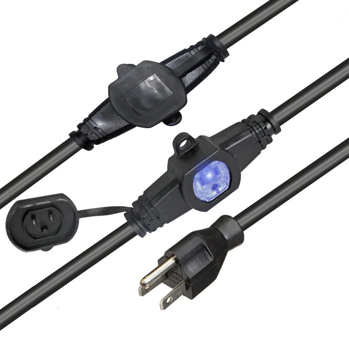 Prox PRXCMEP12529X3 3PCS 52' Ft. Male NEMA 120VAC to 9-Outet Female Edison 12/3AWG Power Extension Cable