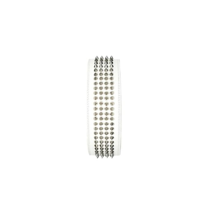 Alucinico WHITE CHROME STUDDED GUITAR STRAP