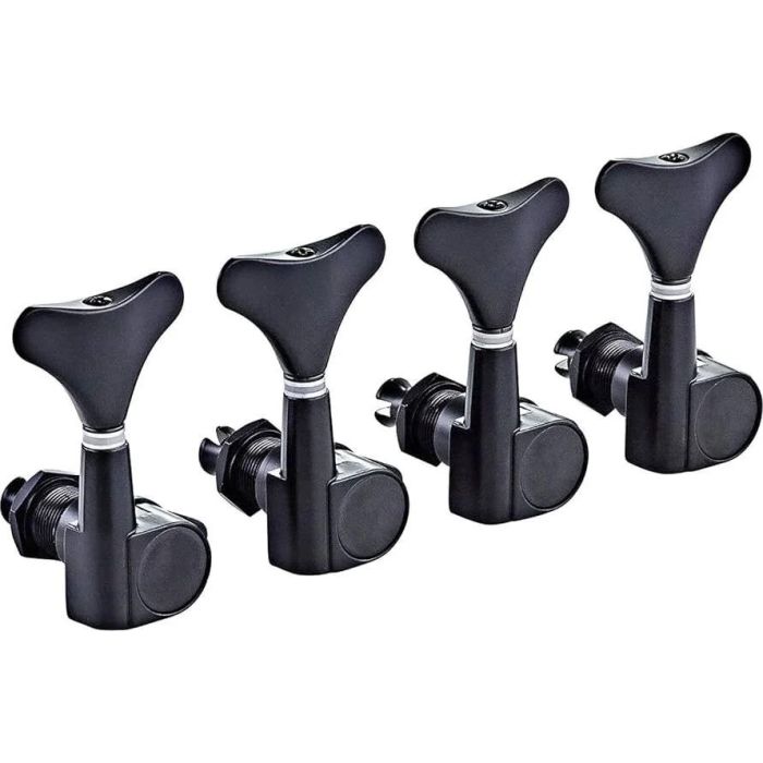 Ortega Die Cast Bass Guitar Tuning Machines 2L x 2R Gloss Black image 1