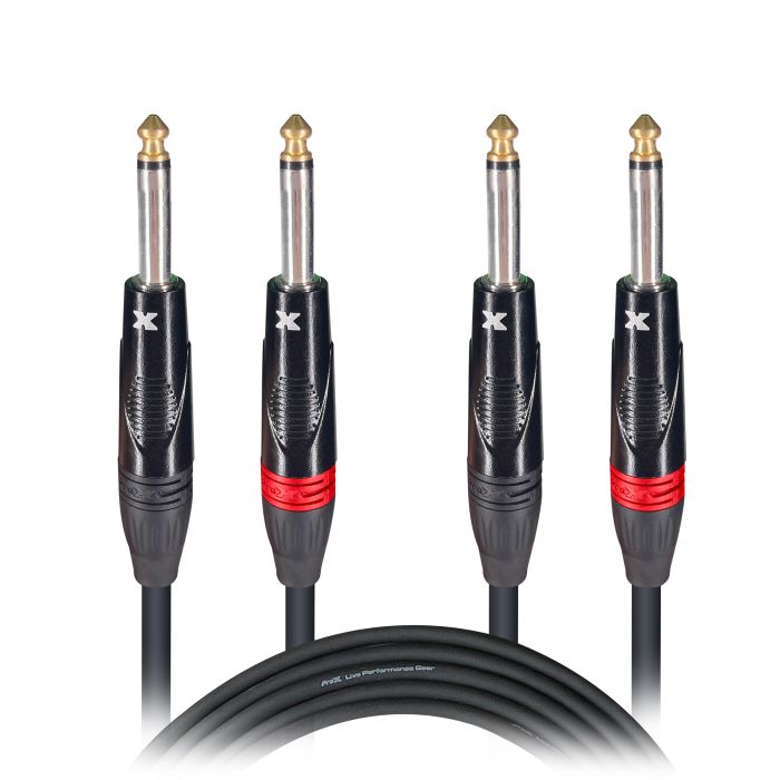Prox PRXCDP03X50 50PCS 3' Ft. High Performance 1/4â€ TS Male to Dual 1/4â€ TS Male Unbalanced Audio Cable