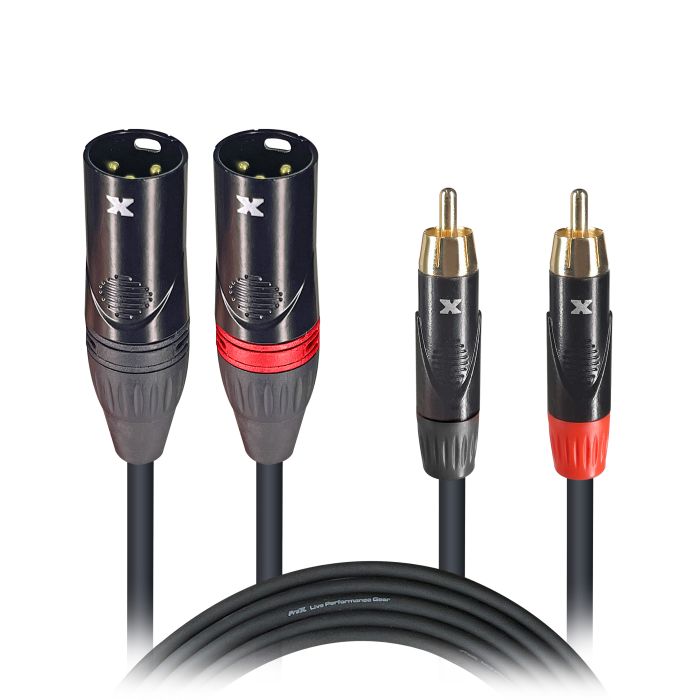 Prox PRXCDRXM03X50 50PCS 3' Ft. Premium Dual XLR to Dual RCA Audio Cable