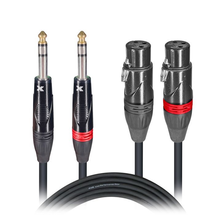 Prox PRXCDSXF05X50 50PCS 5 Ft. Balanced Dual 1/4" TRS-M to Dual XLR3-F High Performance Audio Cable