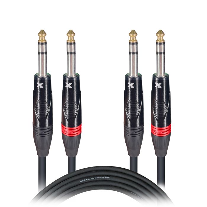 Prox PRXCDTRS10X10 10PCS 10 Ft. Balanced Dual 1/4" TRS-M to Dual 1/4" TRS-M High Performance Audio Cable