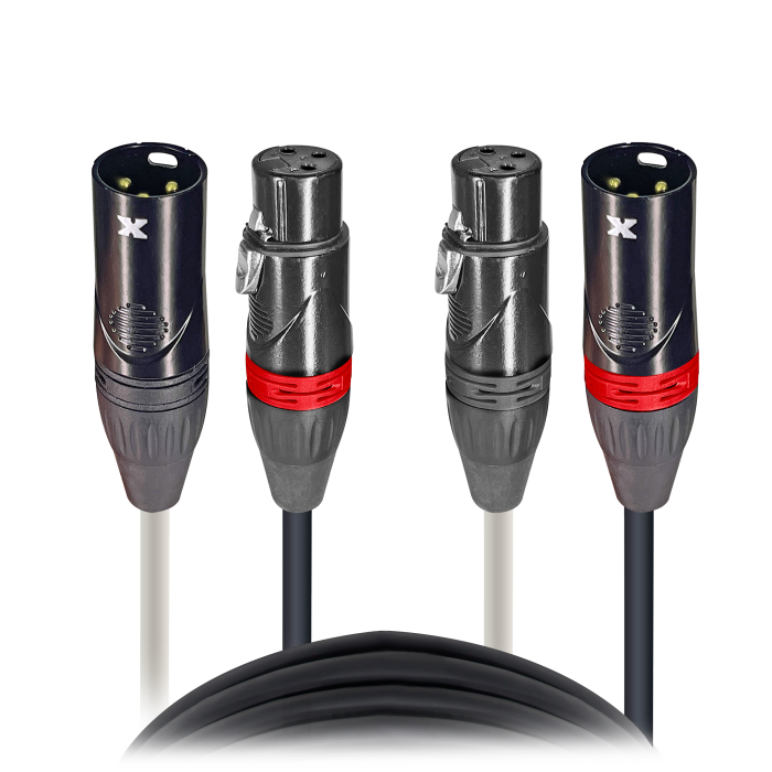 Prox PRXCDXLR03X50 50PCS 3' Ft High Performance Dual XLR-M to Dual XLR-F Audio Cable