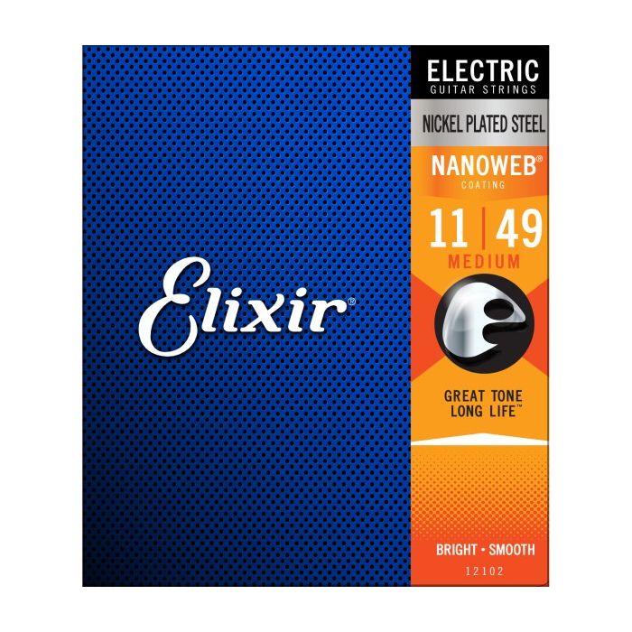 Elixir Strings 12102 Nanoweb Electric Guitar Strings .011-.049 Medium
