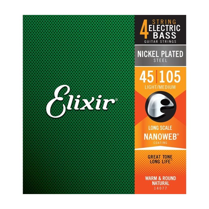 Elixir Strings 14077 Nanoweb Light/Medium Long Scale Electric Bass Strings