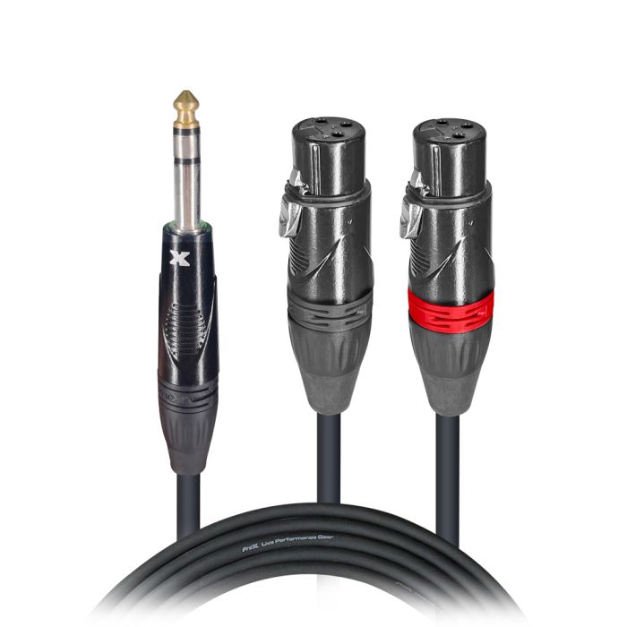 Prox PRXCSYXF03X10 10PCS 3 Ft. High Performance Y Cable 1/4" TRS-M Stereo to Dual XLR-F