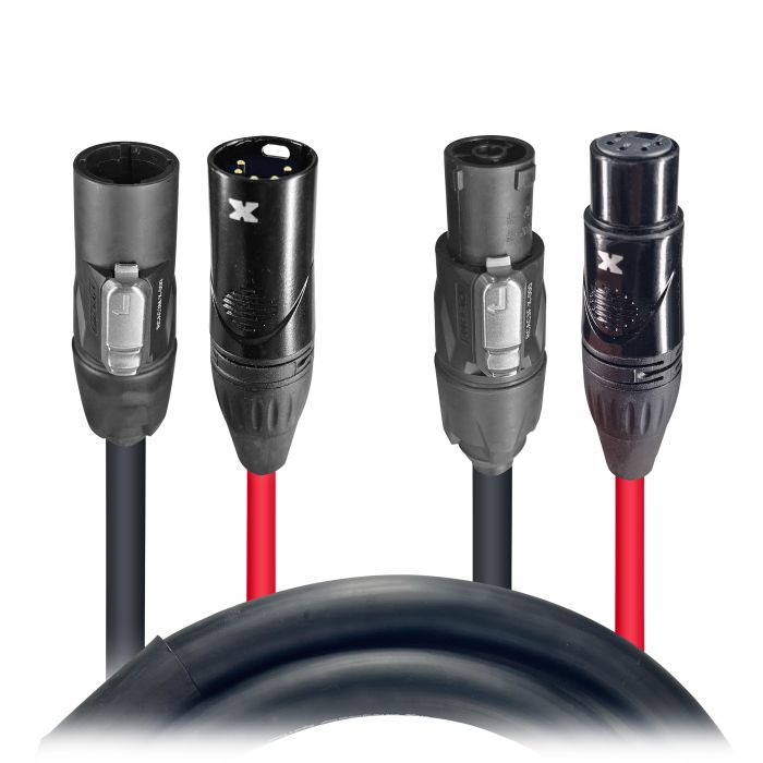 Prox PRXCTR1125PDMX06X10 10PCS 6' FT Dual Powerkon to Dual DMX 5-PIN Combo Link Jumper Cable