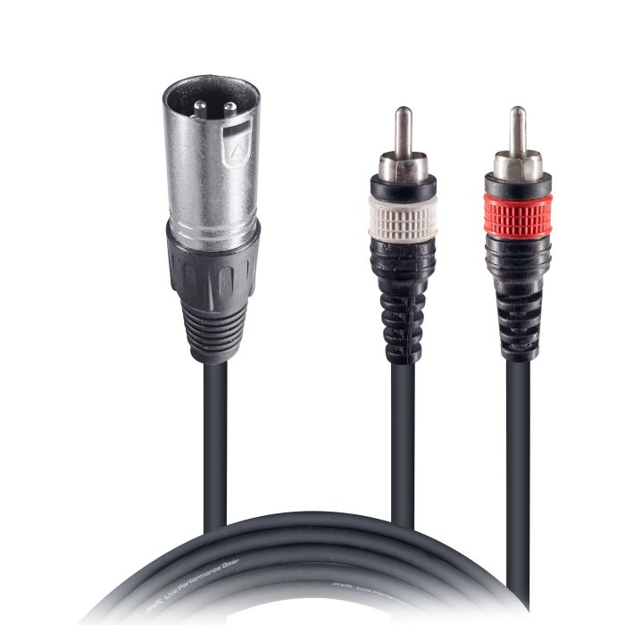 Prox PRXCXMYRCA10X50 50PCS 10' Ft Premium XLR Female to Dual RCA Splitter Duplicator Lead Y-Cable