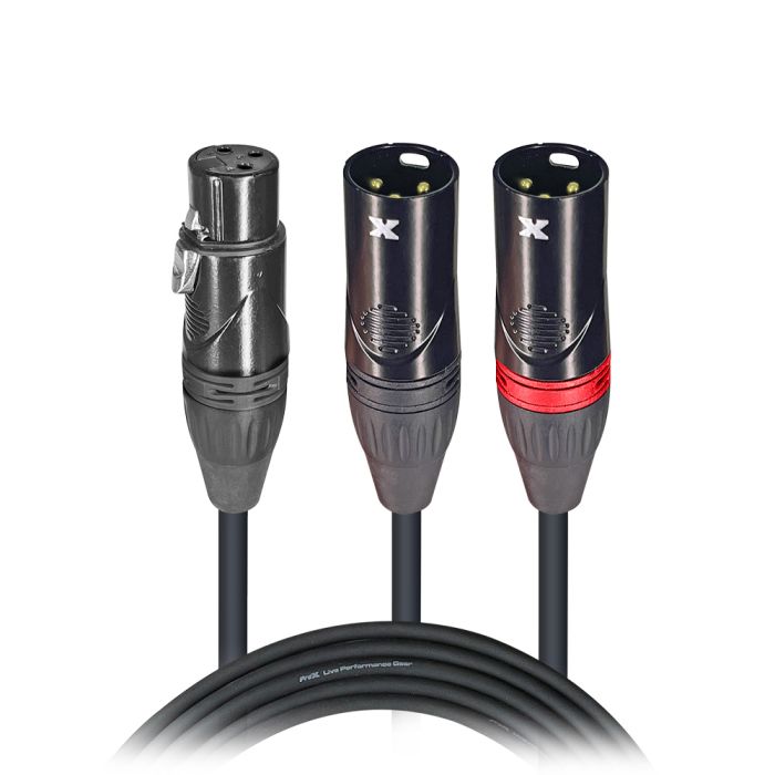 Prox PRXCYXF25X10 10PCS 25' Ft High Performace Y-Cable XLR-F to Dual XLR-M Audio Cable