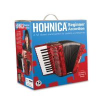 Hohner 12 Bass Entry Level Piano Accordion, pearl red