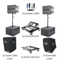 DAS (4) EVENT28a (2) EVENT118A with CART, STACK FRAME, COVER, POLE CUP, 