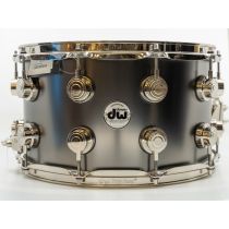 DW Collector's Series Snare Drum - 8 x 14 inch - Satin Black Over Brass with Nickel Hardware