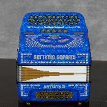 Settimio Soprani ART5SWULTBLUOYSTFBE 3-Row Diatonic Accordion - EAD, Blue Pearl