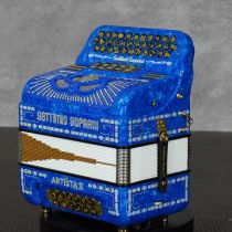 Settimio Soprani ART5SWULTBLUOYSTFBE 3-Row Diatonic Accordion - EAD, Blue Pearl
