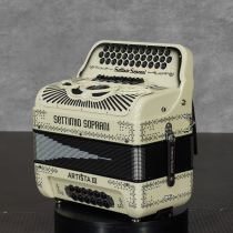 Settimio Soprani ARTTTREGOYWHTGF 3-Row Diatonic Accordion - FBE/GCF 2-Tonos, White Oyster