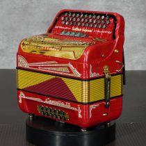 Settimio Soprani CAST5SWPIREDGCF 3-Row Diatonic Accordion - GCF, Red Pearl