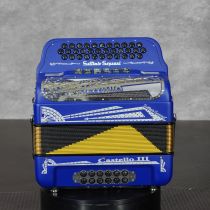 Settimio Soprani CASTTTSMNTBLUGF 3-Row Diatonic Accordion - GCF/EAD 2-Tonos, Blute Matte