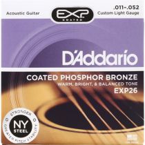 D'Addario EXP26 Coated Phosphor Bronze Custom Light Acoustic Strings