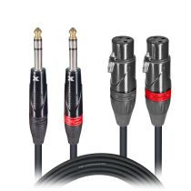 Prox PRXCDSXF03X50 50PCS 3 Ft. Balanced Dual 1/4" TRS-M to Dual XLR3-F High Performance Audio Cable