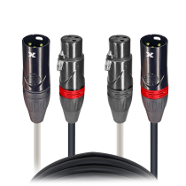 Prox PRXCDXLR75X2 2PCS 75' Ft High Performance Dual XLR-M to Dual XLR-F Audio Cable