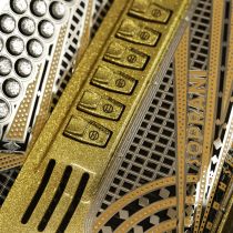 Acordeón Settimio Soprani / 6 registros Modelo &quot;Castello III&quot; Gold Sparkle in GCF /FBE with case 