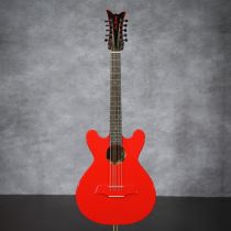 Jesus Garibay High-Gloss Red Double-Cutaway Bajo Quinto