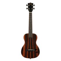 Solid Body Electric Striped Ebony Tenor Ukulele w/Bag