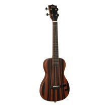 Solid Body Electric Striped Ebony Tenor Ukulele w/Bag