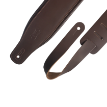 Levys M26PD-DBR_DBR-IHOMI 3 inch Top Grain Leather Guitar Strap in Dark Brown