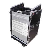 Prox PRT16MRSS 16U Vertical Rack Mount Flight Case with 10U Top for Mixer Combo Amp Rack with Caster Wheels