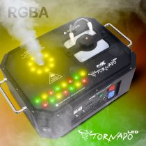 Prox PRXTORNADOLED Professional Stage Portable Fog Machine Vertical Spray DJ Effects DMX RGBA LED Lighting System.