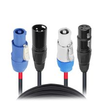 Prox PRXCPWC14DMX03X10 10PCS 3' Ft Dual 14AWG Powerkon to Dual DMX Combo Link Jumper Cable
