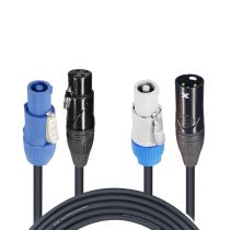 Prox PRXCPWC14DMX05X10 10PCS 5' Ft Dual 14AWG Powerkon to Dual DMX Combo Link Jumper Cable