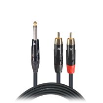 Prox PRXCPYR03X50 50PCS 3 Ft. Unbalanced 1/4" TS-M to Dual RCA-M High Performance Audio Y Cable