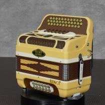 Settimio Soprani RETBINCITTBIESETSOPFE 3-Row Diatonic Accordion - FBE/EAD 2-Tonos, Beige/Brown