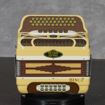 Settimio Soprani RETBINCITTBIESETSOPFE 3-Row Diatonic Accordion - FBE/EAD 2-Tonos, Beige/Brown