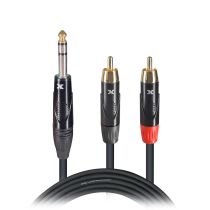 Prox PRXCSYR10X50 50PCS 10 Ft. Unbalanced 1/4" TRS-M to Dual RCA-M High Performance Audio Cable