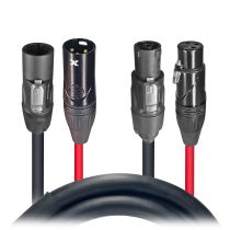 Prox PRXCTR112DMX03X10 10PCS 3' FT Dual Powerkon to Dual DMX Combo Link Jumper Cable