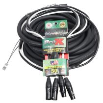 Prox PRXCDXLR50X2 2PCS 50&#039; Ft. Balanced Dual XLR-M to Dual XLR-F High Performance Audio Cable
