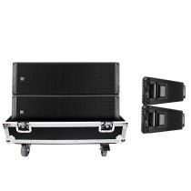 Prox PRXRCFHDL20ALAX2W Dual Flight-Road Case for 2 RCF HDL 20-A Line Array Speakers W-Wheels