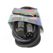Prox PRXCDMX15X50 50PCS 15 Ft. High Performance DMX Male 3-Pin to DMX Female 3-Pin Cable