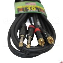 Prox PRXCDPR10X10 10PCS 10&#039; Ft. High Performance 1/4â€ Male TS to Dual RCA Male Unbalanced Audio Cable