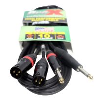 Prox PRXCDPXM10X10 10PCS 10&#039; Ft. High Performance Dual 1/4â€ TS Male to Dual XLR Male Unbalanced Audio Cable