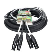 Prox PRXCDXLR25X4 4PCS 25&#039; Ft High Performance Dual XLR-M to Dual XLR-F Audio Cable