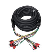 Prox PRXCMEDOOZA50 50&#039; ft 10 RCA Channel + 3 Power Cable for Marine and Car Audio - Medusa Style Cable