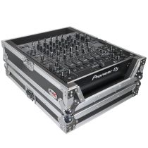 Prox PRXSDJMV10 ATA Style Hard Travel Case for Pioneer DJM-V10 6 Channel DJ Mixer - Silver on Black