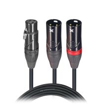 Prox PRXCYXF 6 In. Balanced XLR-F to Dual XLR-M High Performance Audio Y Cable