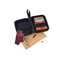 Solid Wood 17 Key Kalimba - C Major - Top Soundhole - w/Bag, Tuning Hammer, Polish Cloth, Case